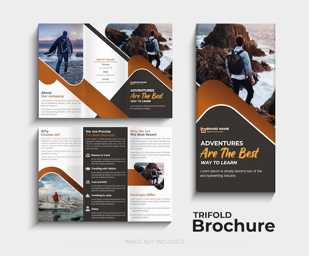 Шаблон оформления брошюры travel trifold