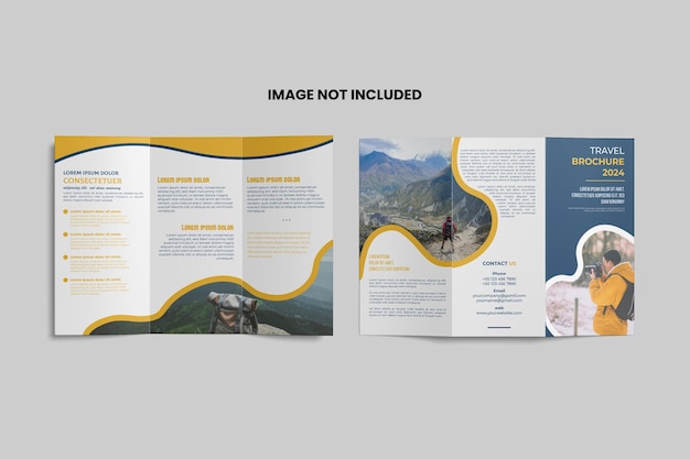 Vettore design brochure a tre ante da viaggio