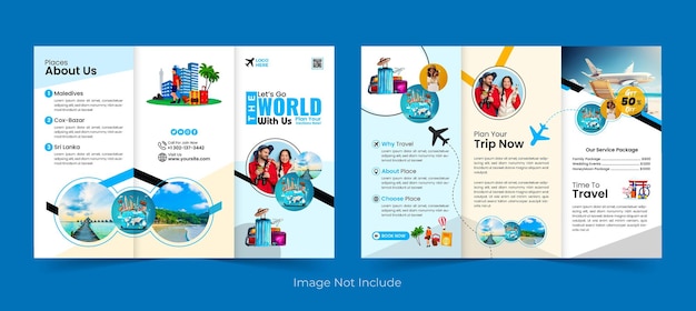 Travel trifold brochure template design