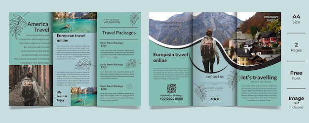 Travel trifold brochure template design