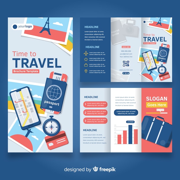 Travel trifold brochure template