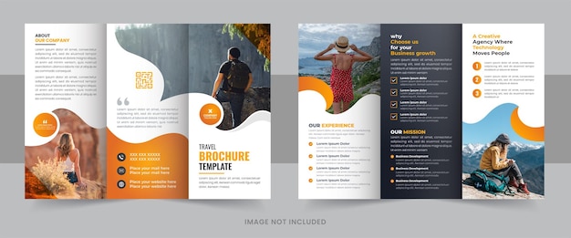 Vector travel trifold brochure template