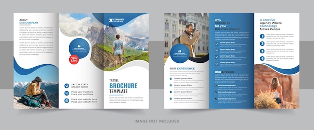 Vector travel trifold brochure template
