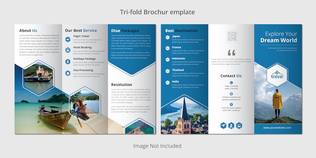 Travel trifold brochure template