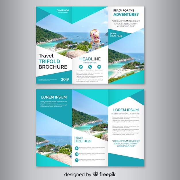 Vector travel trifold brochure