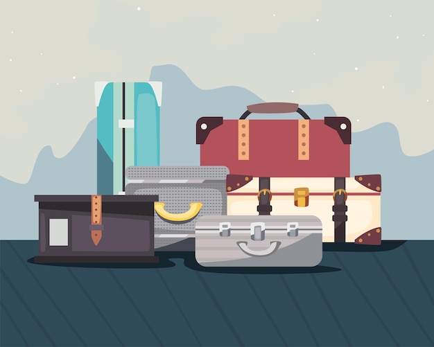 Travel and trip bags at landscape