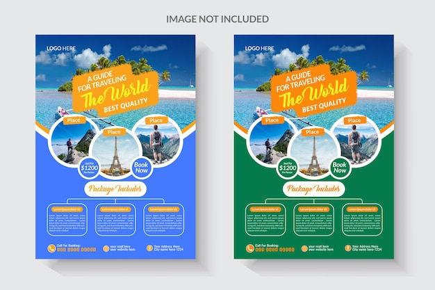 Vector travel or trip flyer design vector premium template