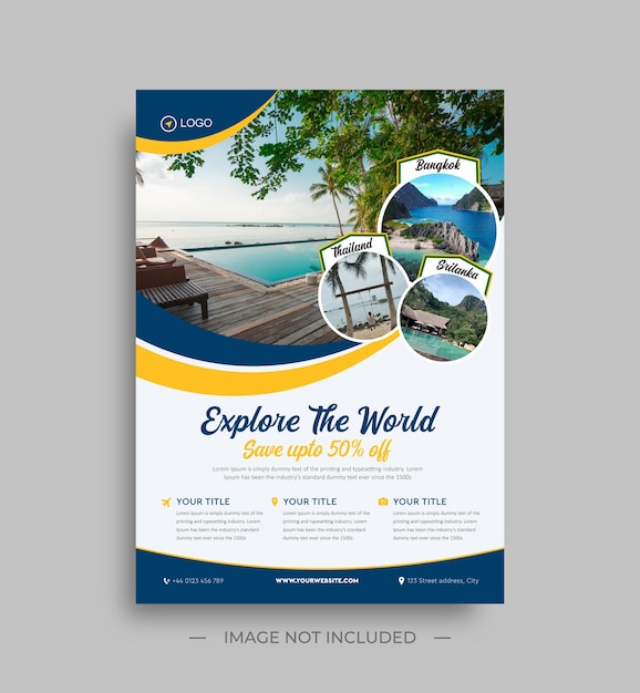 Vector travel or trip sale flyer design business concept