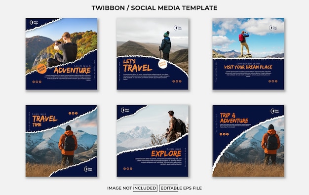 Travel twibbon social media instagram template