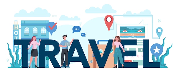 travel typographic header concept