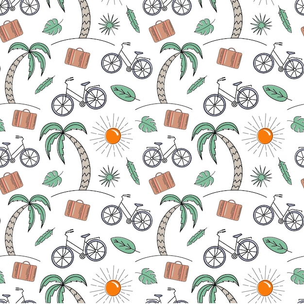 Travel vacation adventure summer sea seamless pattern Pattern Swatches texture can be used for wallpaper pattern fills web pagebackgroundsurface