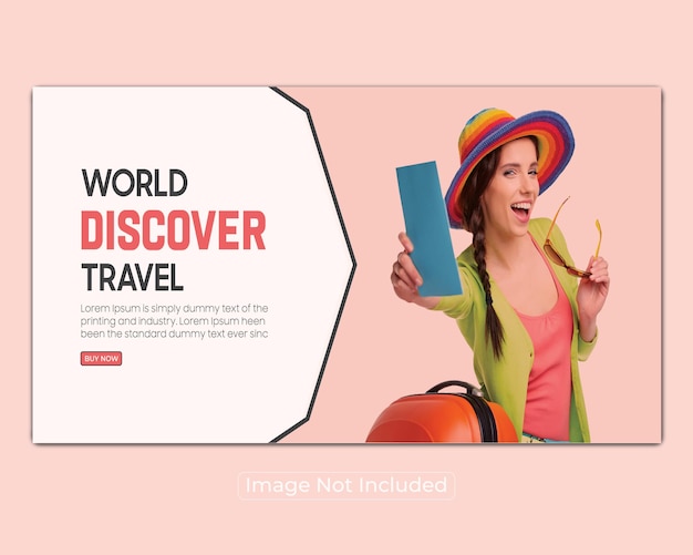 Travel vacation agency holiday and we banner design template