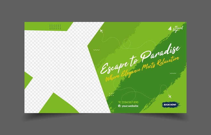 Vector travel vacation banner agency template design promotion