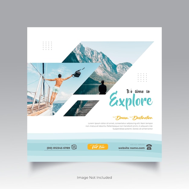 Travel and vacation holiday tour agency instagram post template