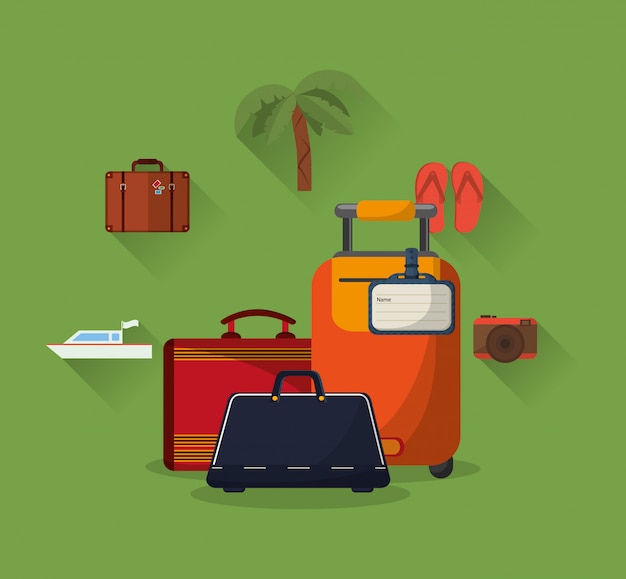 travel vacation or holidays related icons image 