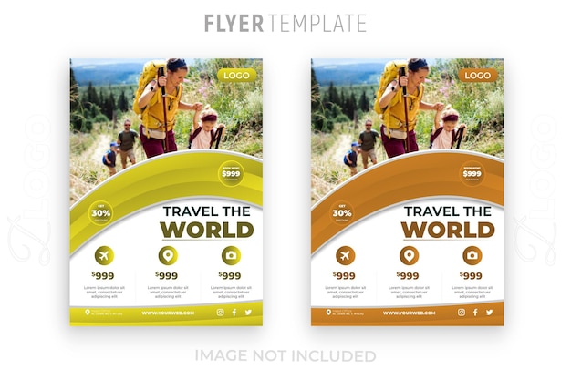 Travel Vacation Tour Agency Flyer Template Design Holiday Summer travel and tourism flyer or poster template design Business Brochure Template or Flyer design for Tour and Travel Business concept