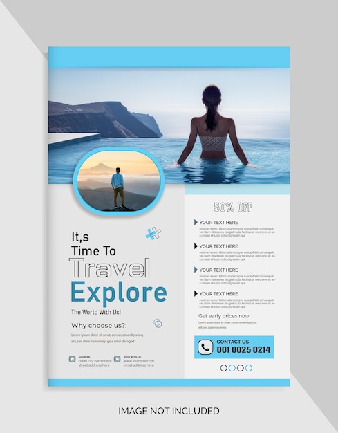 travel vacation tour agency flyer template design