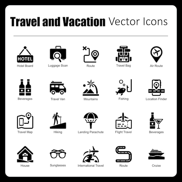 Vector travel and vacation