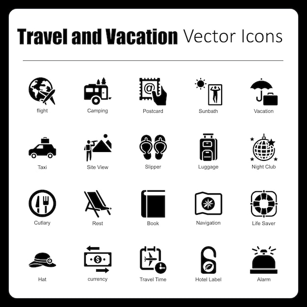 Vector travel and vacation