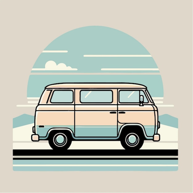 Vector travel van illustratie retro