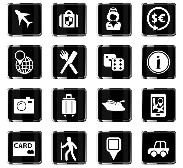 Travel vector icons for user interface design