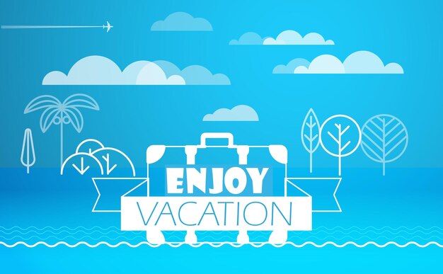 Vector travel vector illustration enjoy vacation conceptxa