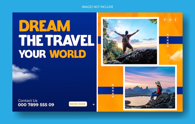 travel web banner template design