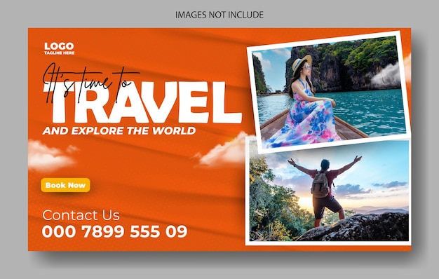 Travel web banner template design