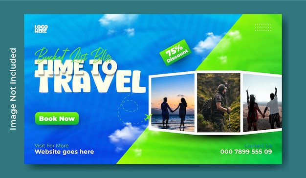 Travel web banner template design