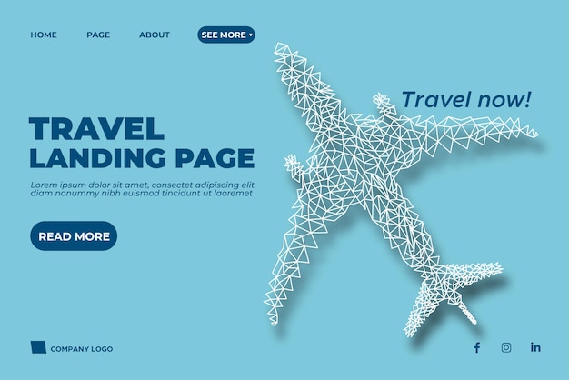 Travel Website Landing Page Template Design