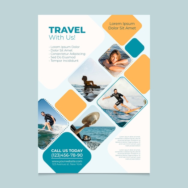 Vector travel with us poster template