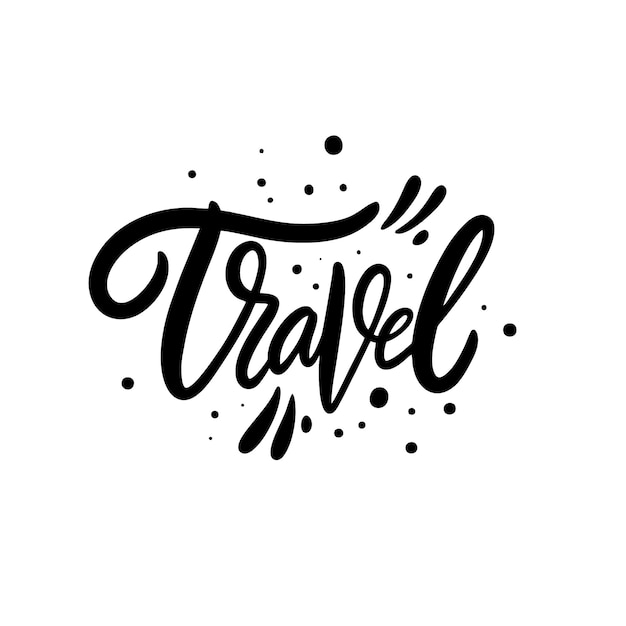 Travel word calligraphy illustration design