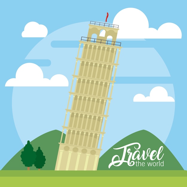 Vector travel the world card