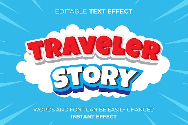 Traveler 3d text effect typography