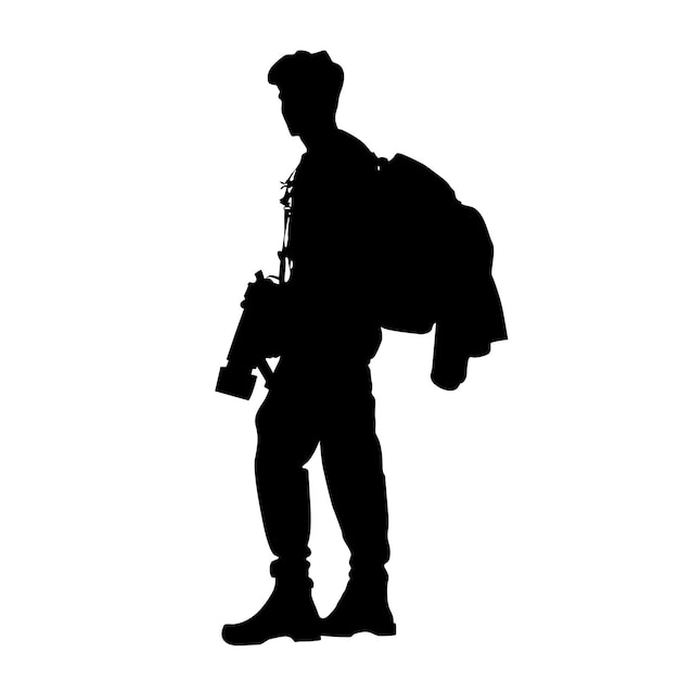 Vector traveler men silhouette