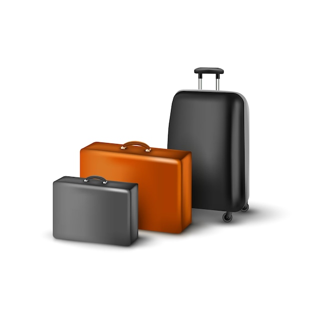 Traveler suitcases illustration isolated