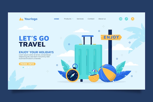 traveling adventure landing page template