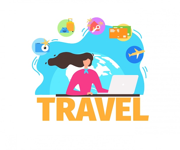 Traveling agency services flat vector banner