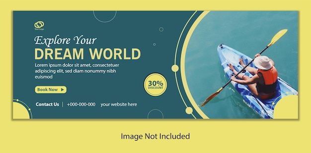 Vector traveling agency web banner or social media cover template