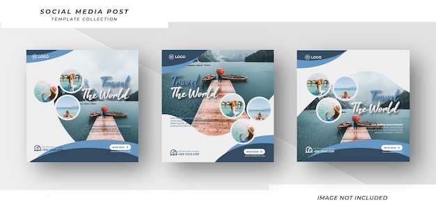 Traveling design social media instagram post