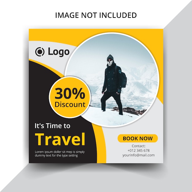 Traveling or holidays instagram post template