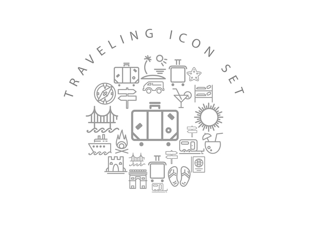 Traveling icon set design