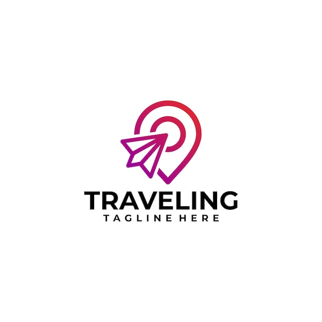 Traveling logo concept point logo template arrow logo