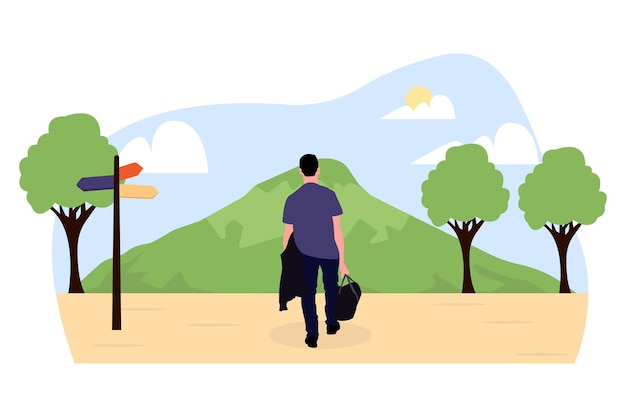 Vector traveling people flat illustratieontwerp