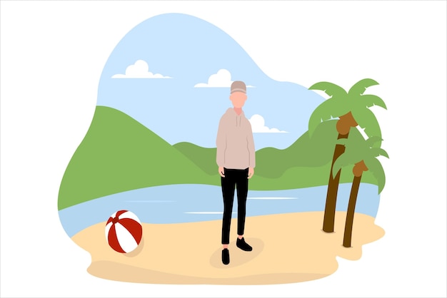 Vector traveling people flat illustration design