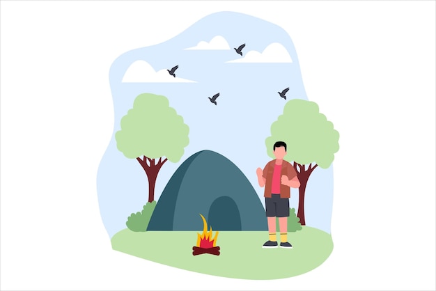 Traveling People Flat Illustration Design