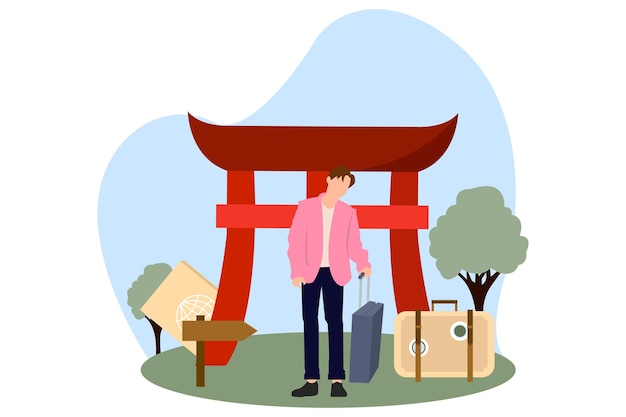 Traveling People Flat Illustration Design