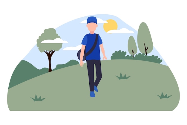 Traveling People Flat Illustration Design