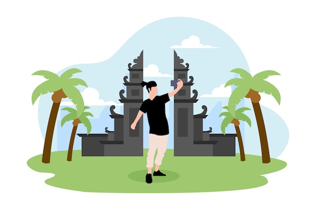 Vector traveling people flat illustration design