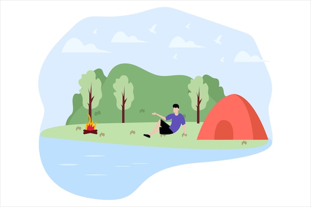 Traveling People Flat Illustration Design